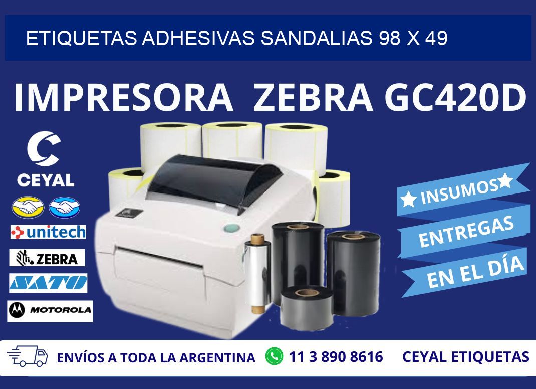 ETIQUETAS ADHESIVAS SANDALIAS 98 x 49