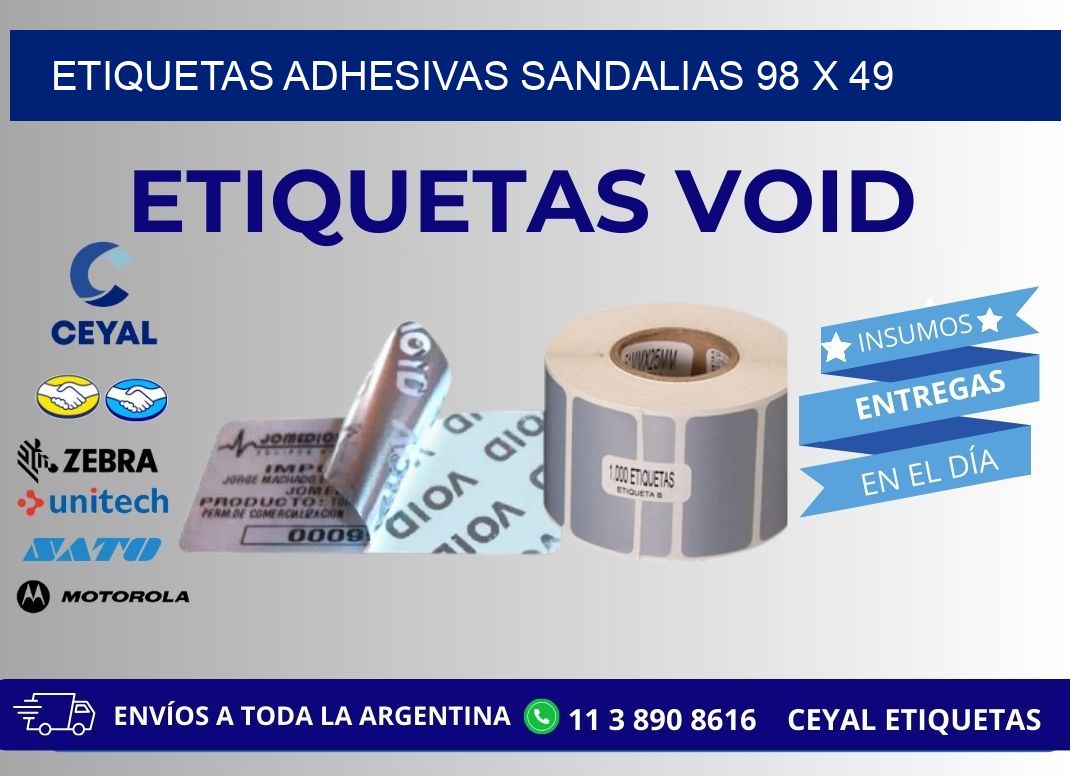 ETIQUETAS ADHESIVAS SANDALIAS 98 x 49