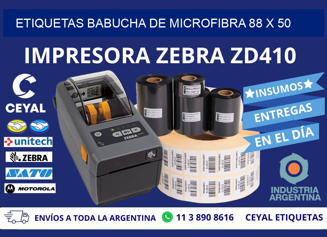 ETIQUETAS BABUCHA DE MICROFIBRA 88 x 50