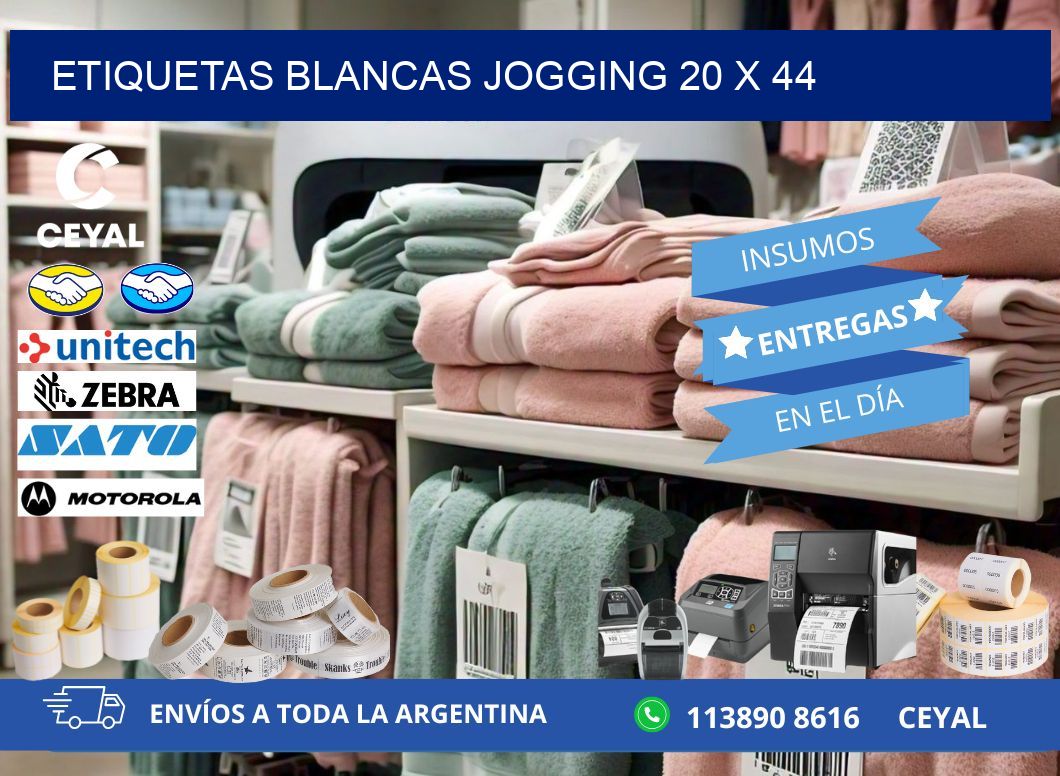 ETIQUETAS BLANCAS JOGGING 20 x 44