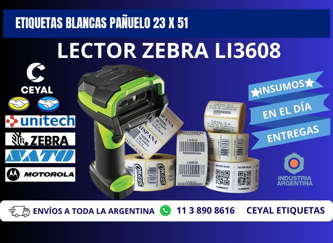 ETIQUETAS BLANCAS PAÑUELO 23 x 51