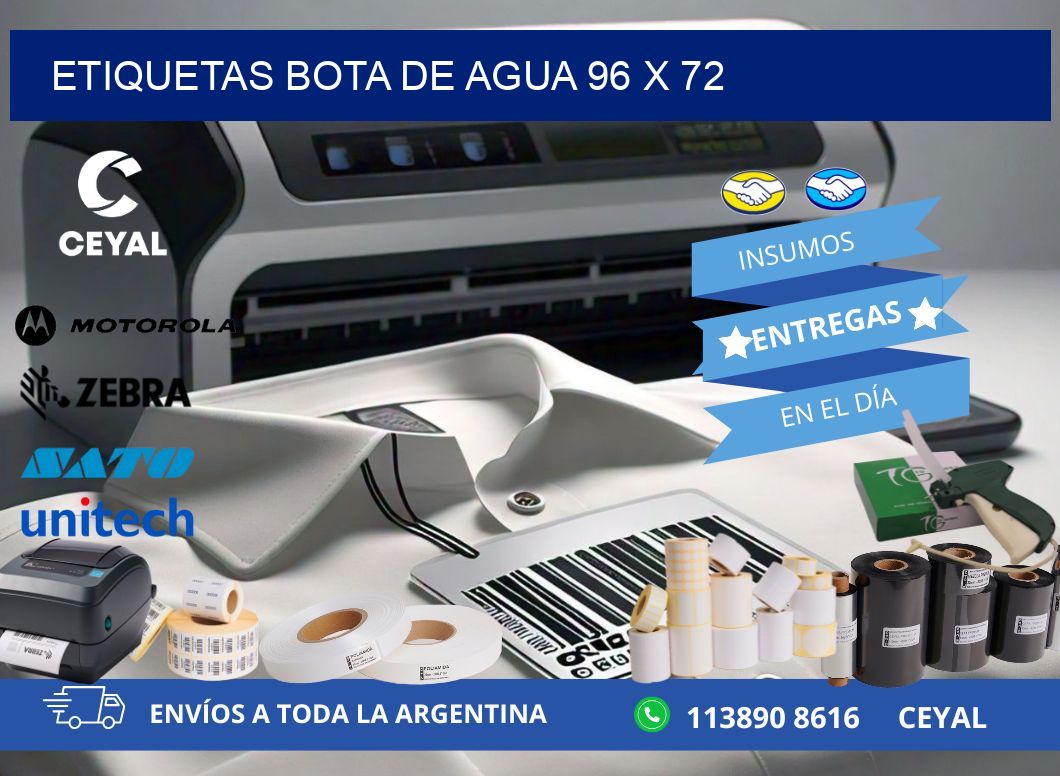 ETIQUETAS BOTA DE AGUA 96 x 72