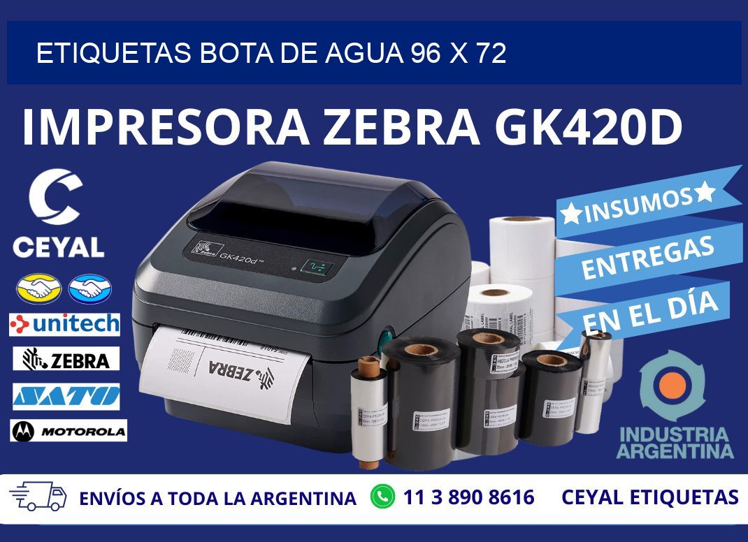 ETIQUETAS BOTA DE AGUA 96 x 72