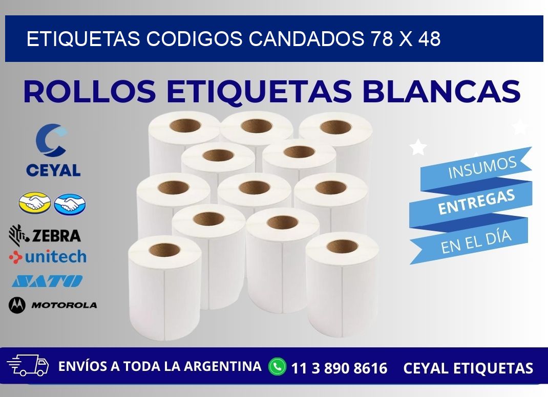 ETIQUETAS CODIGOS CANDADOS 78 x 48