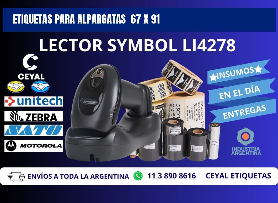 ETIQUETAS PARA ALPARGATAS  67 x 91