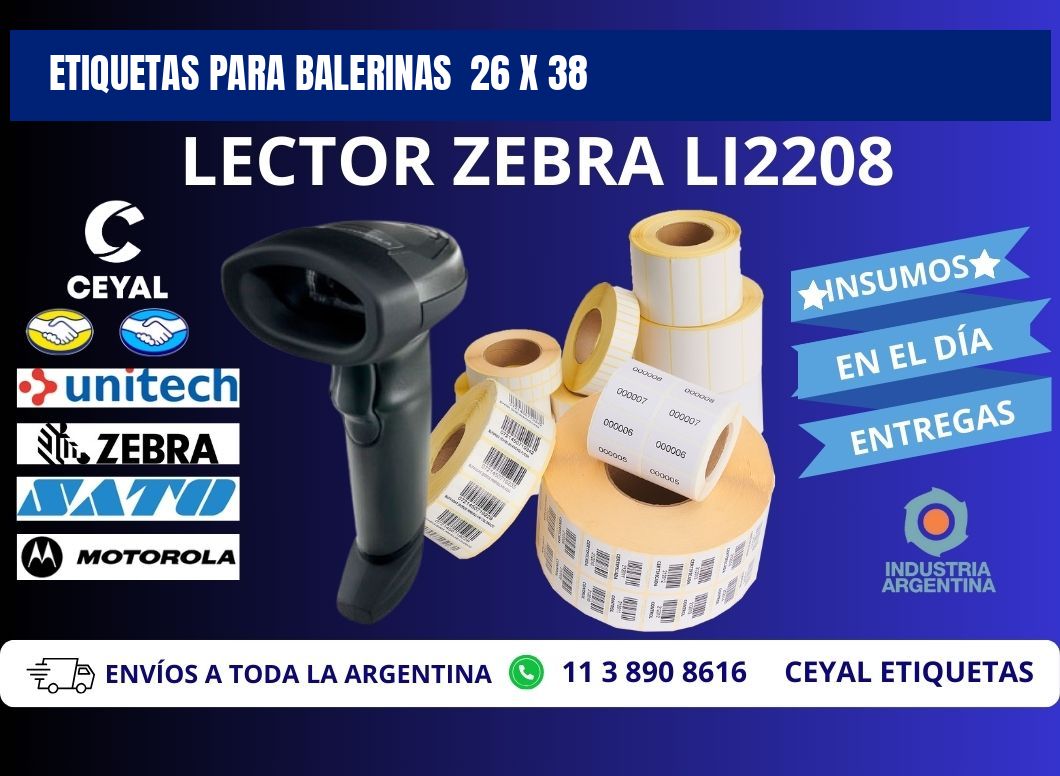 ETIQUETAS PARA BALERINAS  26 x 38