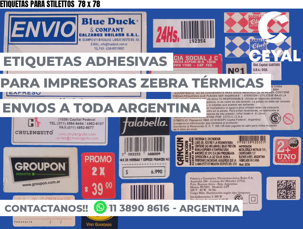 ETIQUETAS PARA STILETTOS  78 x 78