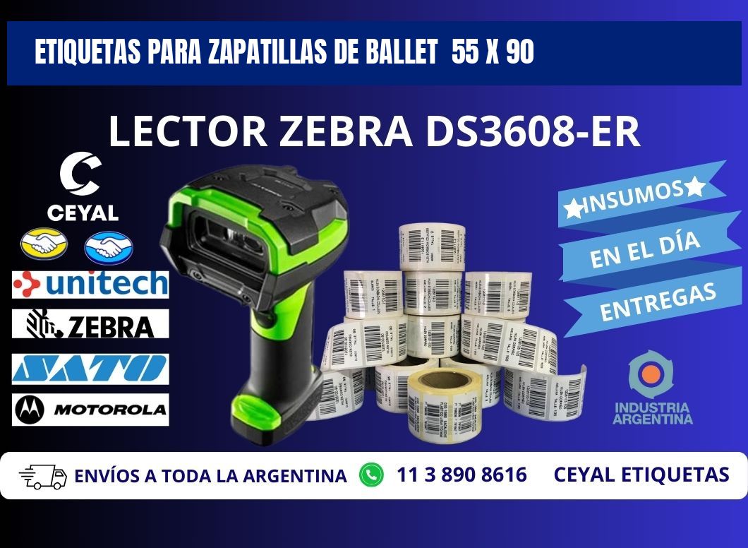 ETIQUETAS PARA ZAPATILLAS DE BALLET  55 x 90