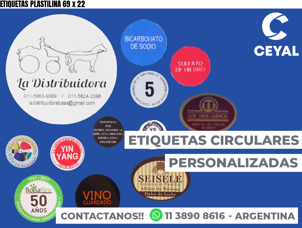 ETIQUETAS PLASTILINA 69 x 22