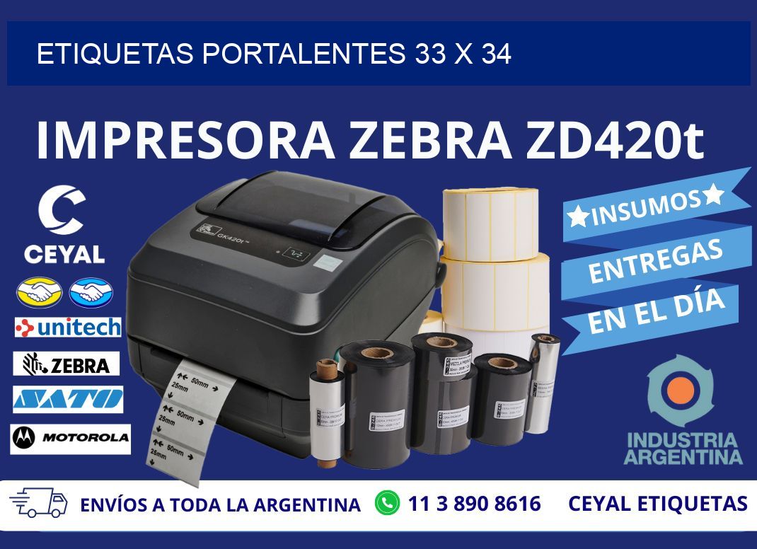 ETIQUETAS PORTALENTES 33 x 34