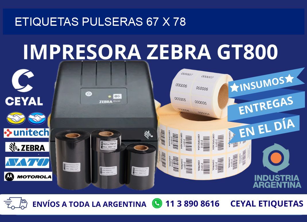 ETIQUETAS PULSERAS 67 x 78