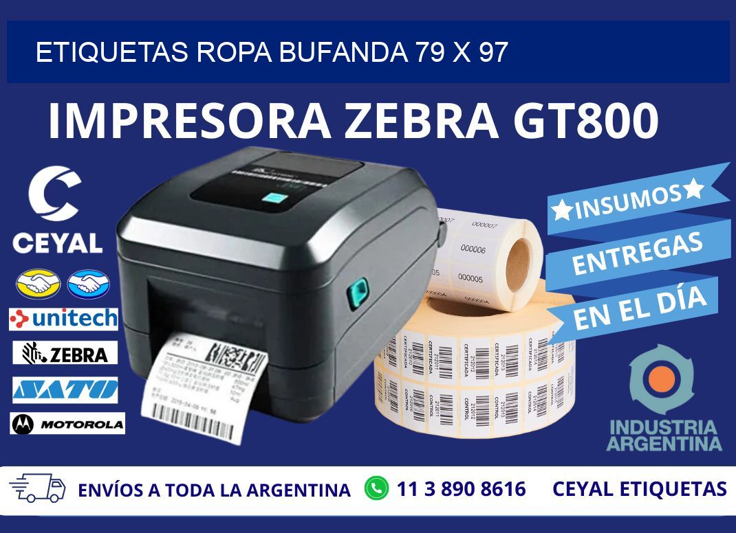 ETIQUETAS ROPA BUFANDA 79 x 97