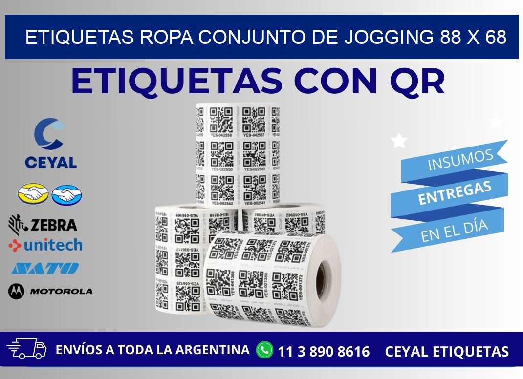 ETIQUETAS ROPA CONJUNTO DE JOGGING 88 x 68