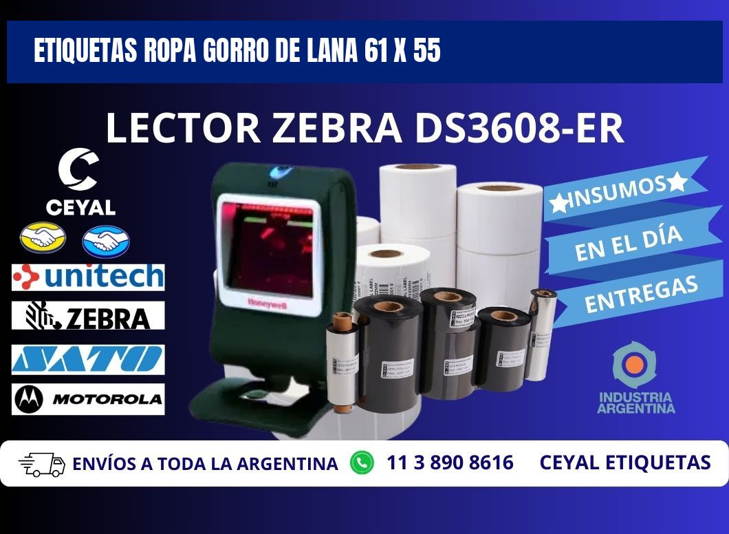 ETIQUETAS ROPA GORRO DE LANA 61 x 55