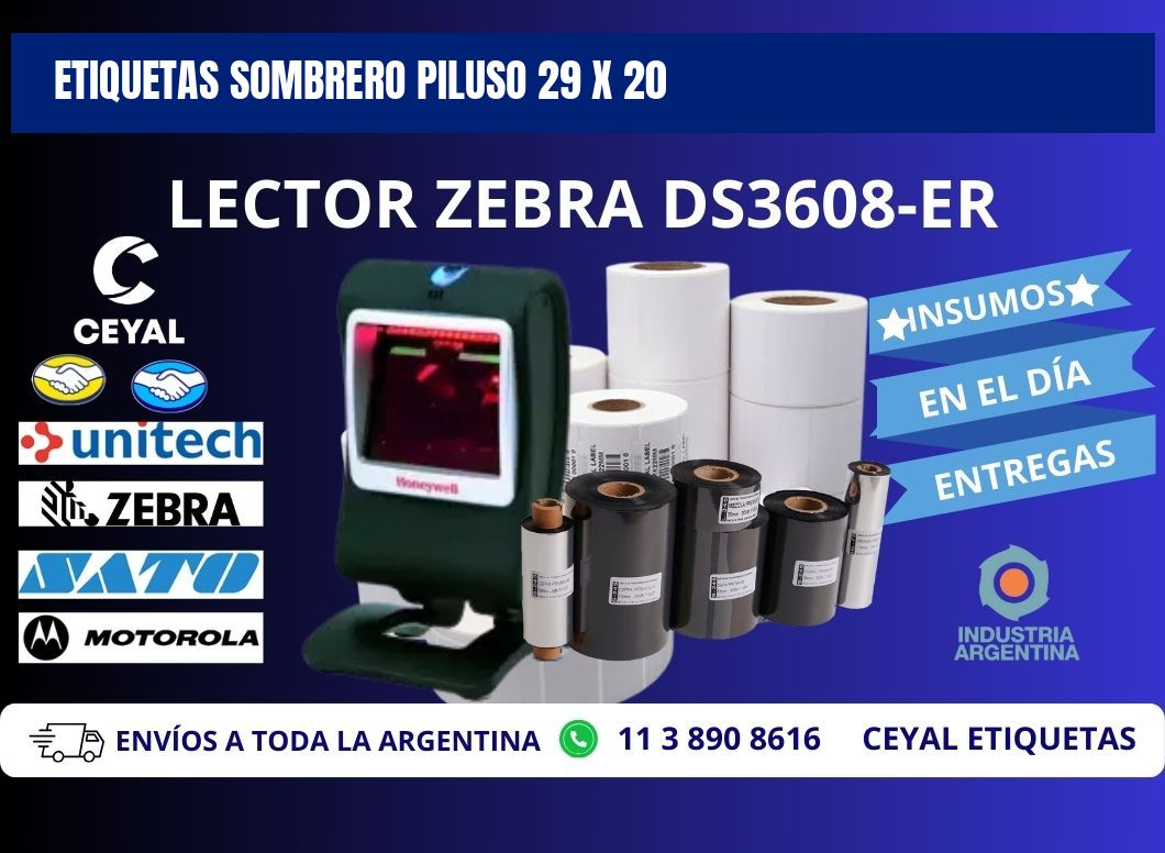 ETIQUETAS SOMBRERO PILUSO 29 x 20