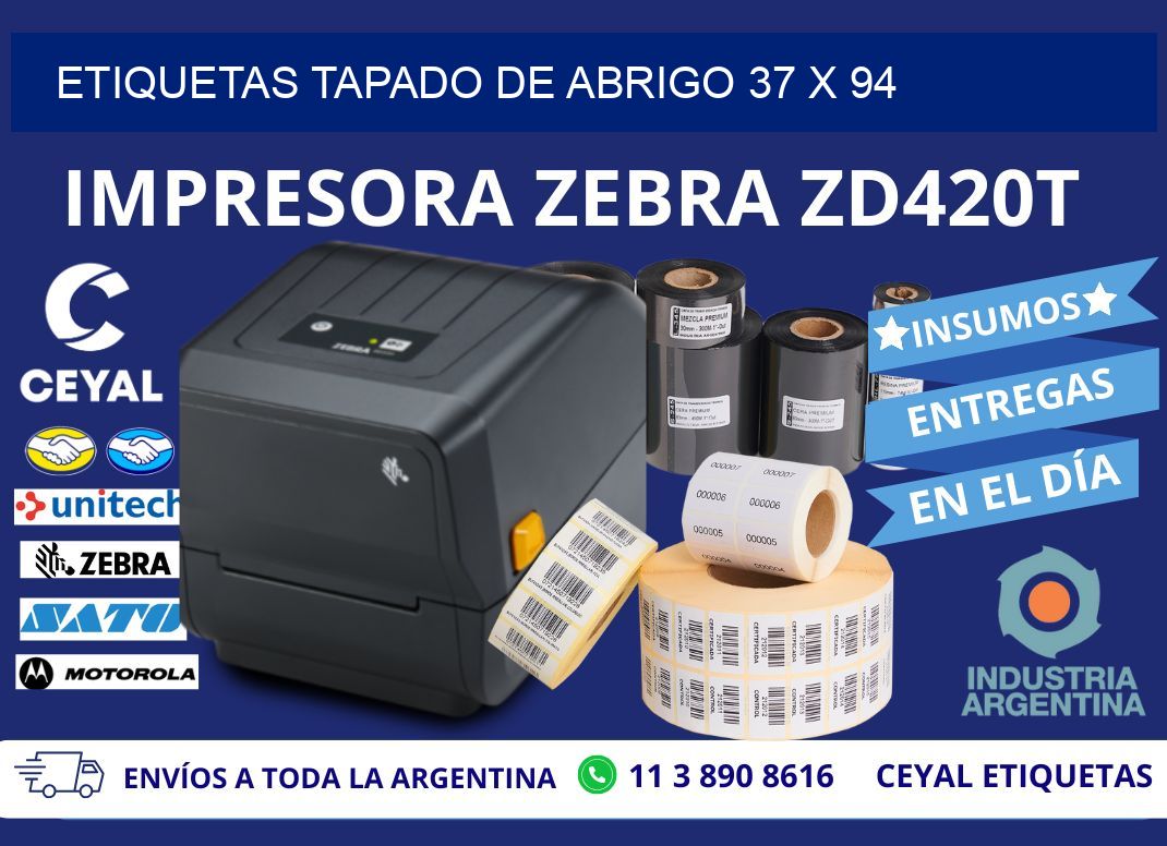 ETIQUETAS TAPADO DE ABRIGO 37 x 94