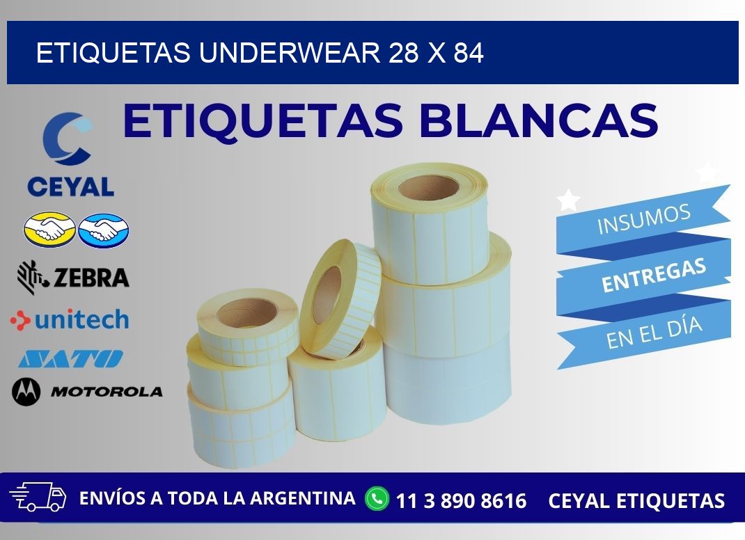 ETIQUETAS UNDERWEAR 28 x 84