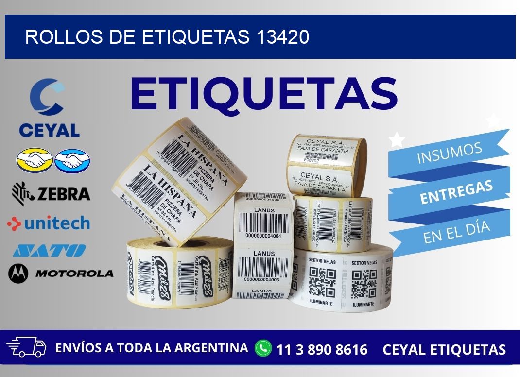 ROLLOS DE ETIQUETAS 13420