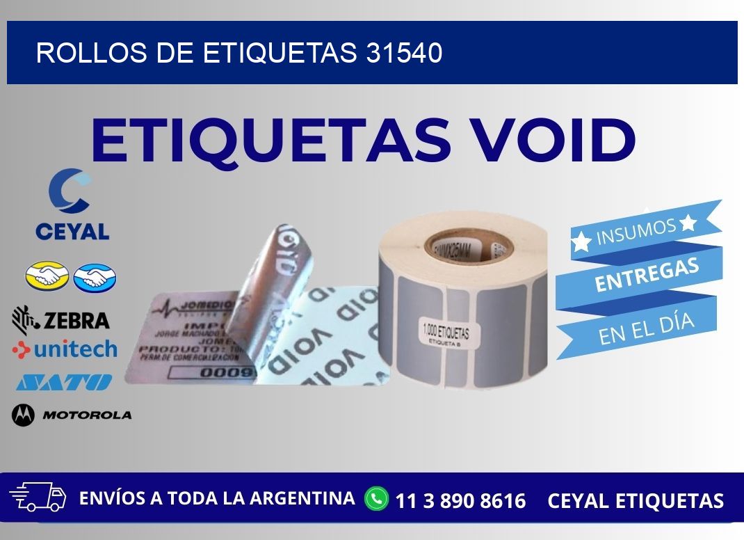 ROLLOS DE ETIQUETAS 31540