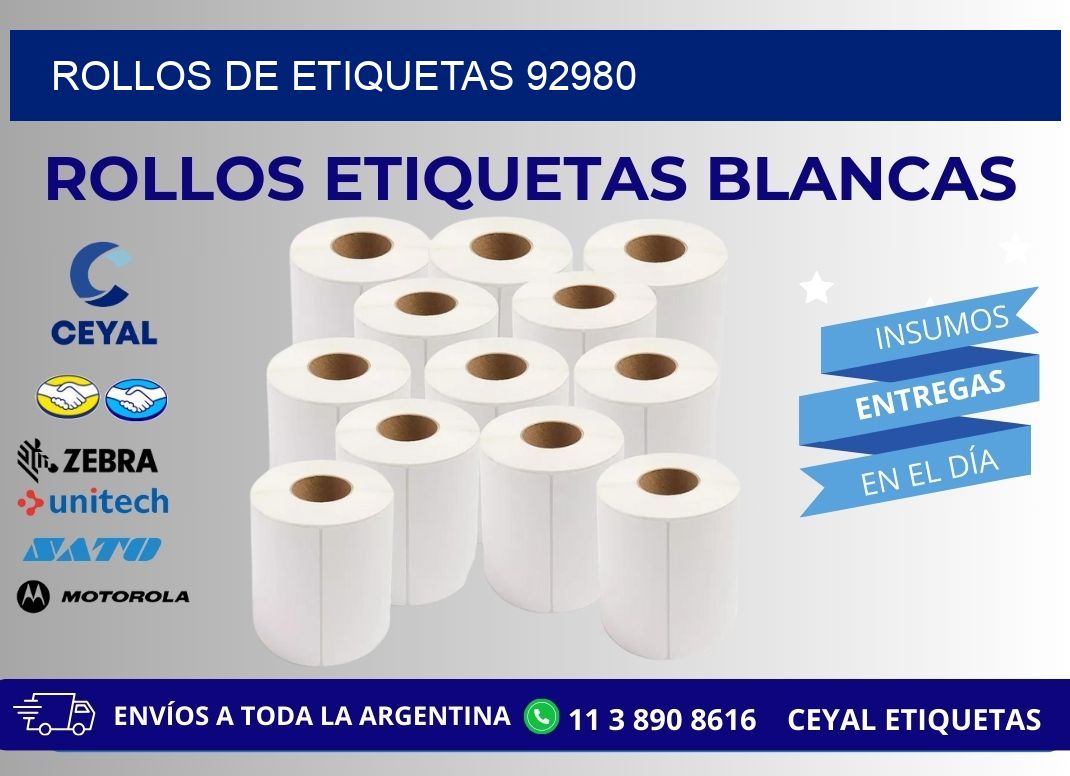 ROLLOS DE ETIQUETAS 92980