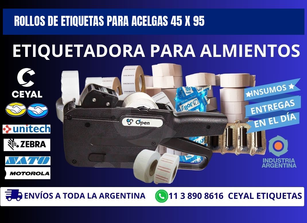 ROLLOS DE ETIQUETAS PARA ACELGAS 45 x 95