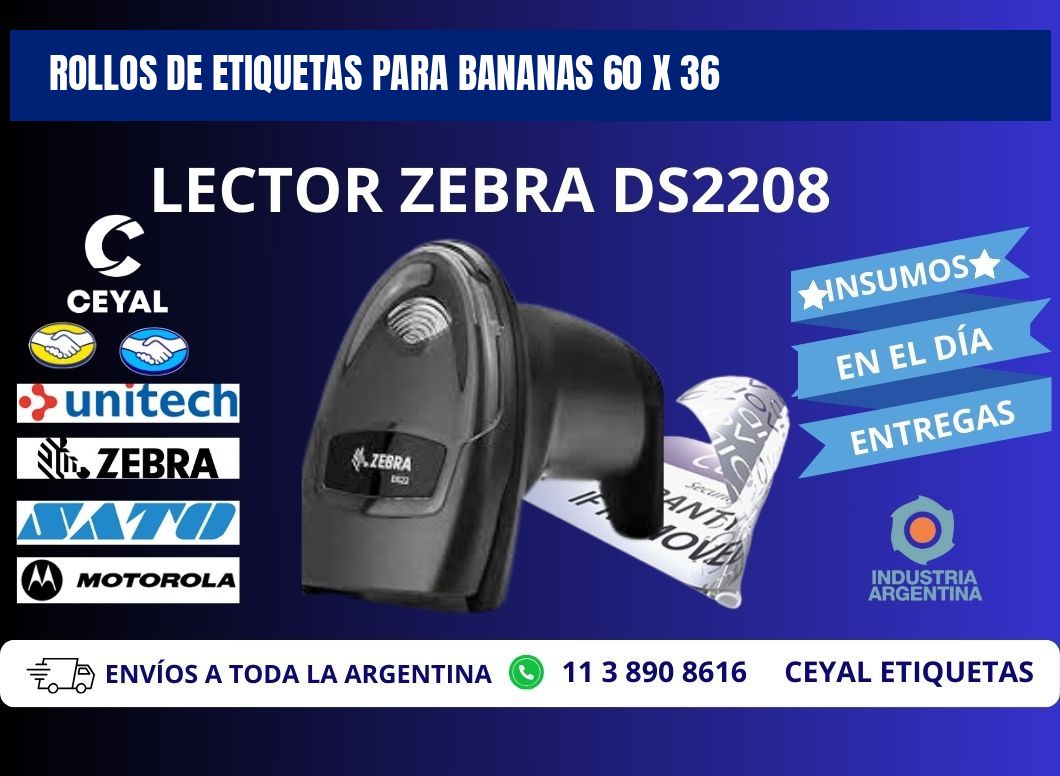 ROLLOS DE ETIQUETAS PARA BANANAS 60 x 36