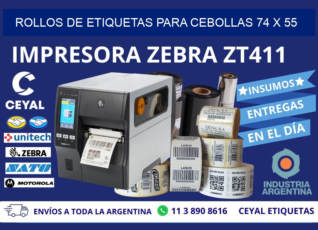 ROLLOS DE ETIQUETAS PARA CEBOLLAS 74 x 55