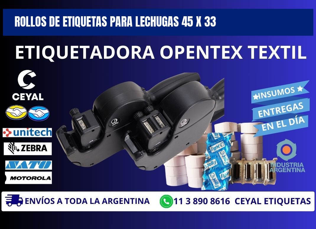 ROLLOS DE ETIQUETAS PARA LECHUGAS 45 x 33