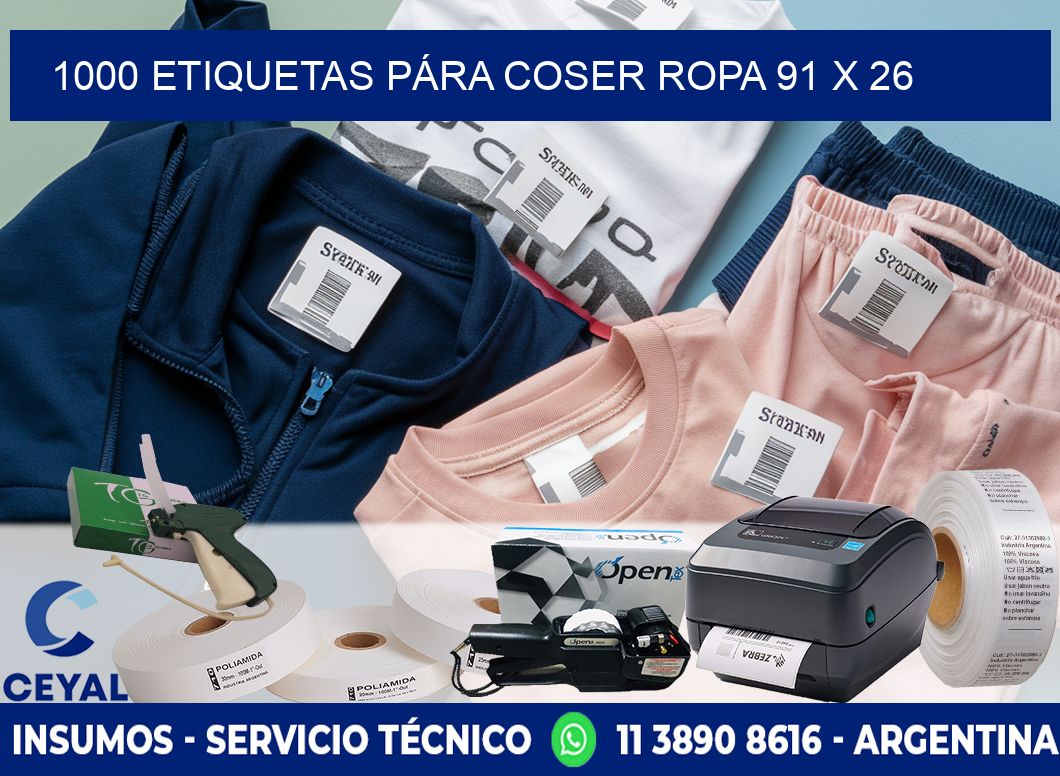 1000 ETIQUETAS PÁRA COSER ROPA 91 x 26