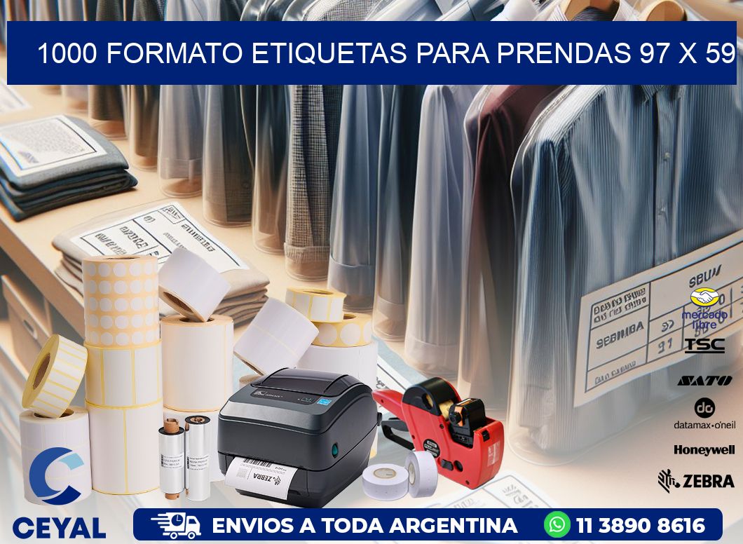 1000 FORMATO ETIQUETAS PARA PRENDAS 97 x 59