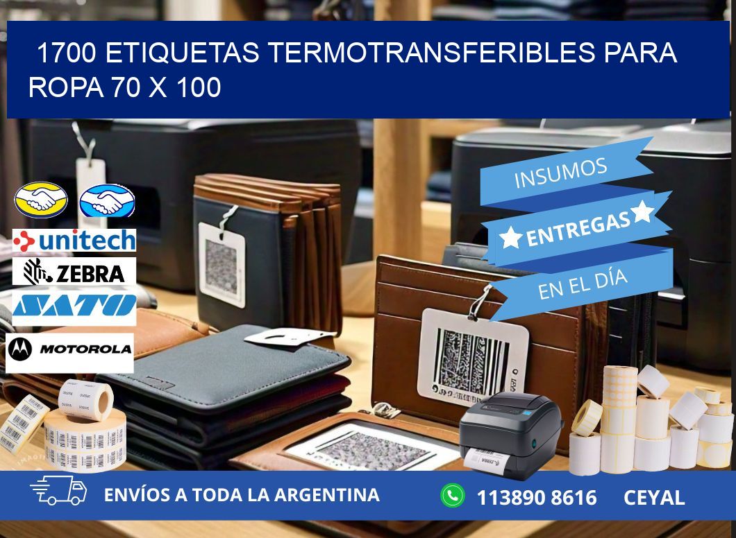 1700 ETIQUETAS TERMOTRANSFERIBLES PARA ROPA 70 x 100