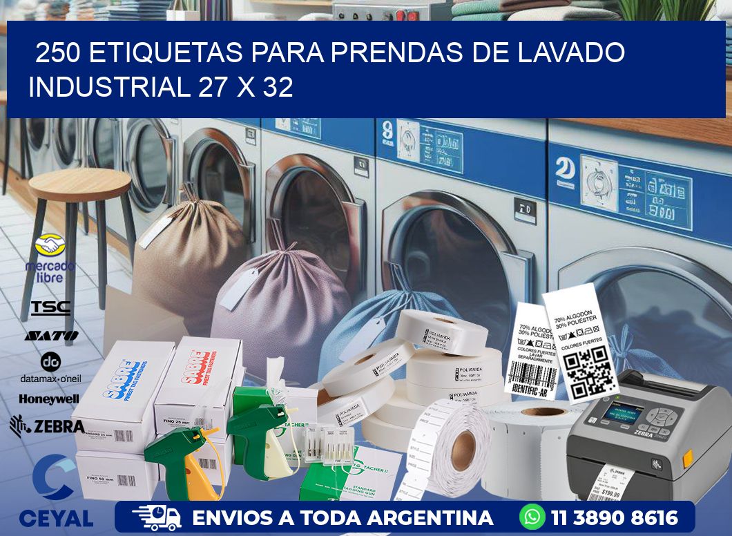 250 ETIQUETAS PARA PRENDAS DE LAVADO INDUSTRIAL 27 x 32