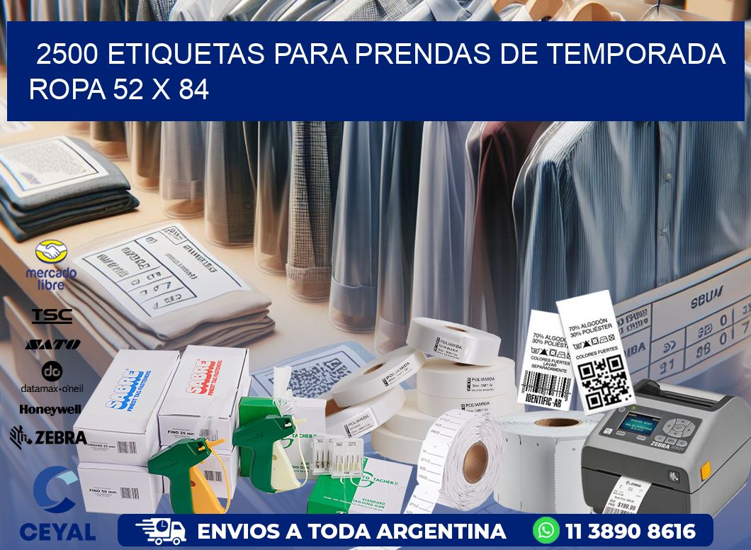 2500 ETIQUETAS PARA PRENDAS DE TEMPORADA ROPA 52 x 84