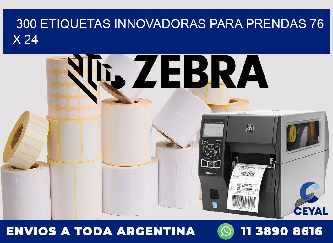 300 ETIQUETAS INNOVADORAS PARA PRENDAS 76 x 24