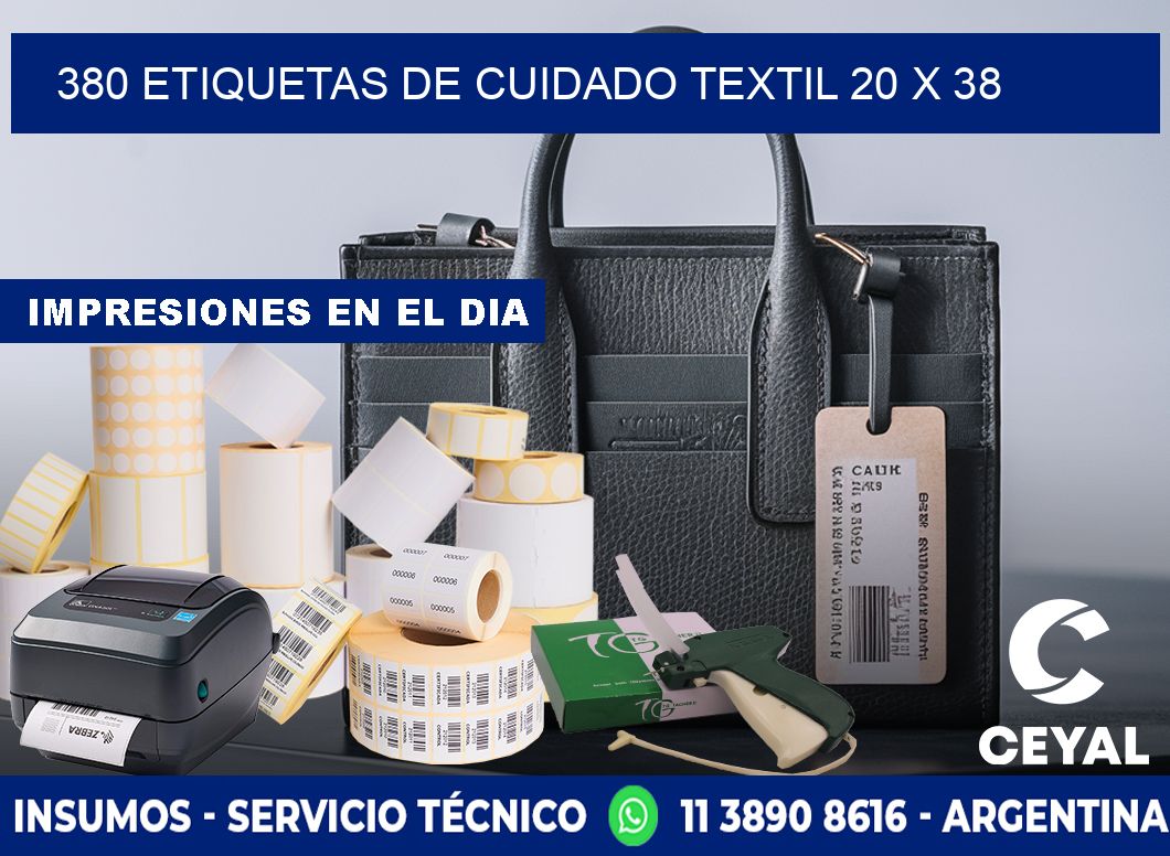 380 ETIQUETAS DE CUIDADO TEXTIL 20 x 38