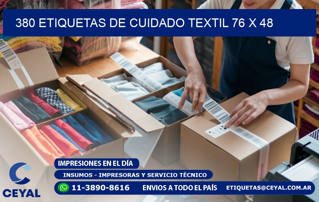 380 ETIQUETAS DE CUIDADO TEXTIL 76 x 48