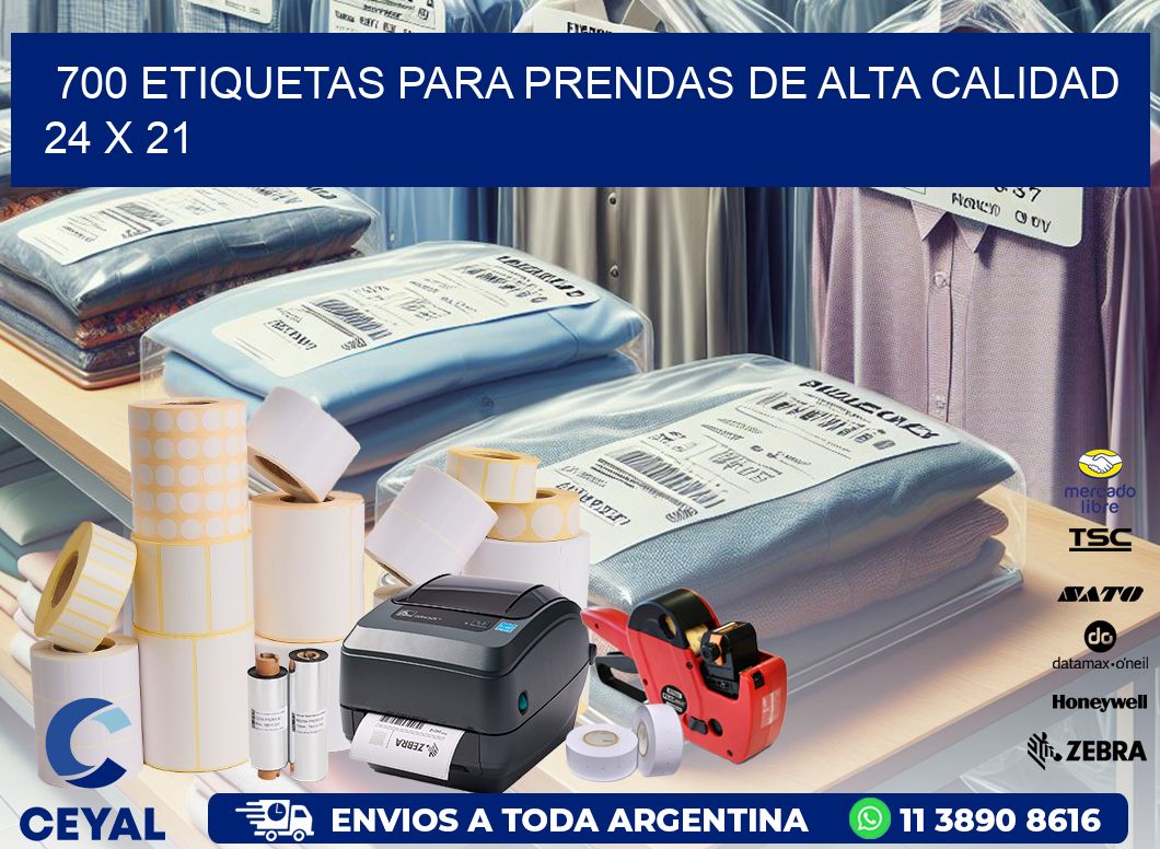 700 ETIQUETAS PARA PRENDAS DE ALTA CALIDAD 24 x 21