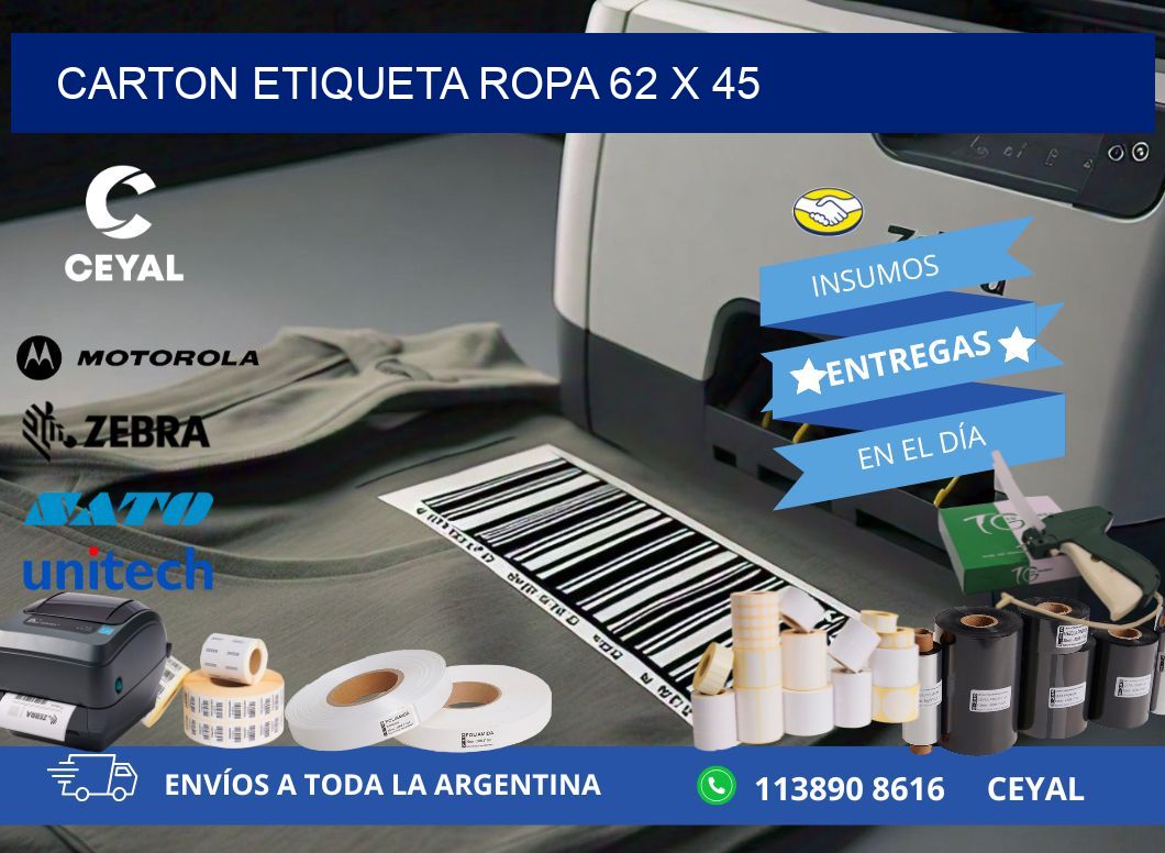 CARTON ETIQUETA ROPA 62 x 45