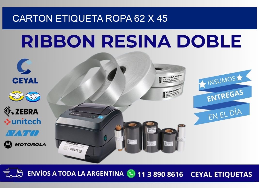 CARTON ETIQUETA ROPA 62 x 45