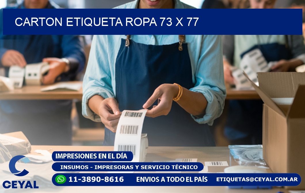 CARTON ETIQUETA ROPA 73 x 77