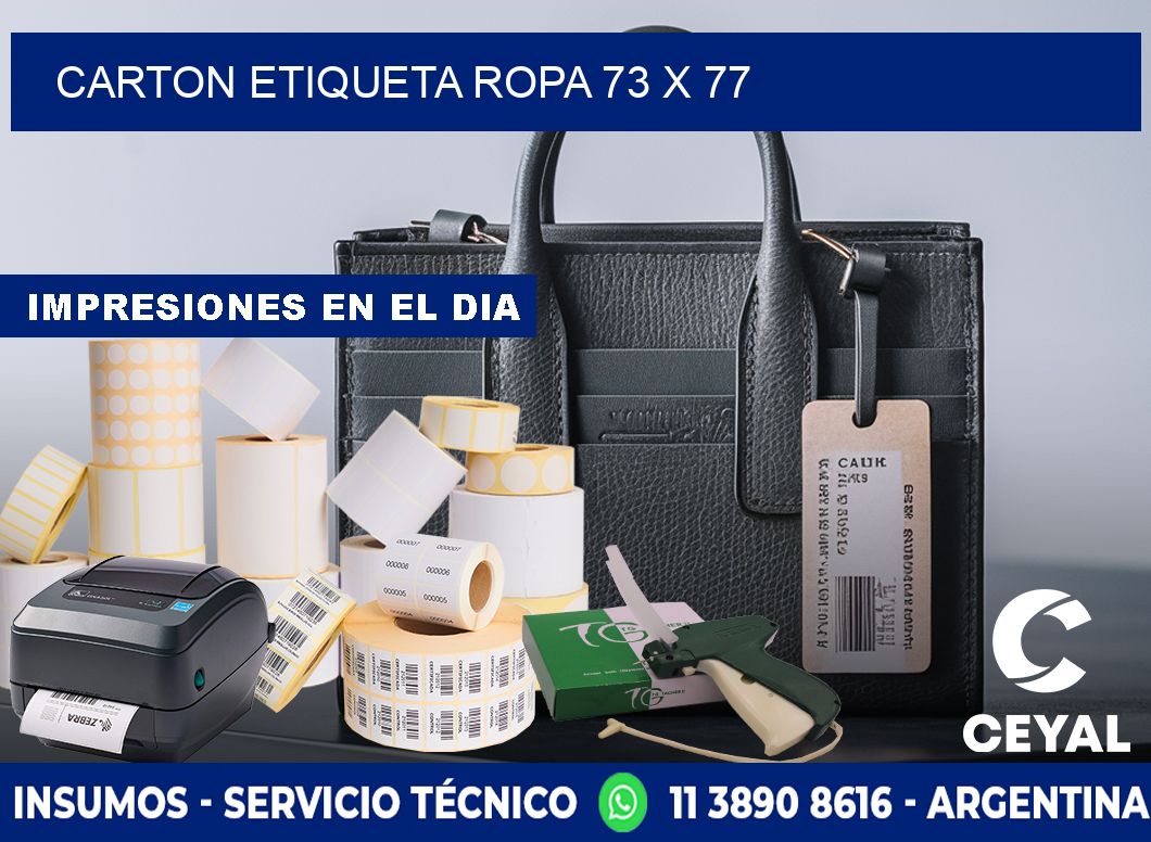 CARTON ETIQUETA ROPA 73 x 77