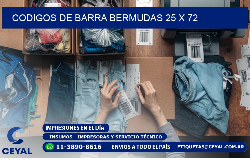 CODIGOS DE BARRA BERMUDAS 25 x 72