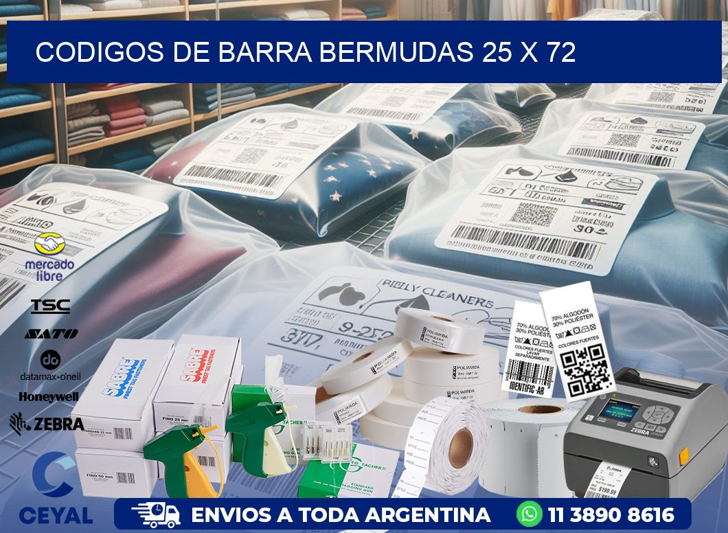 CODIGOS DE BARRA BERMUDAS 25 x 72