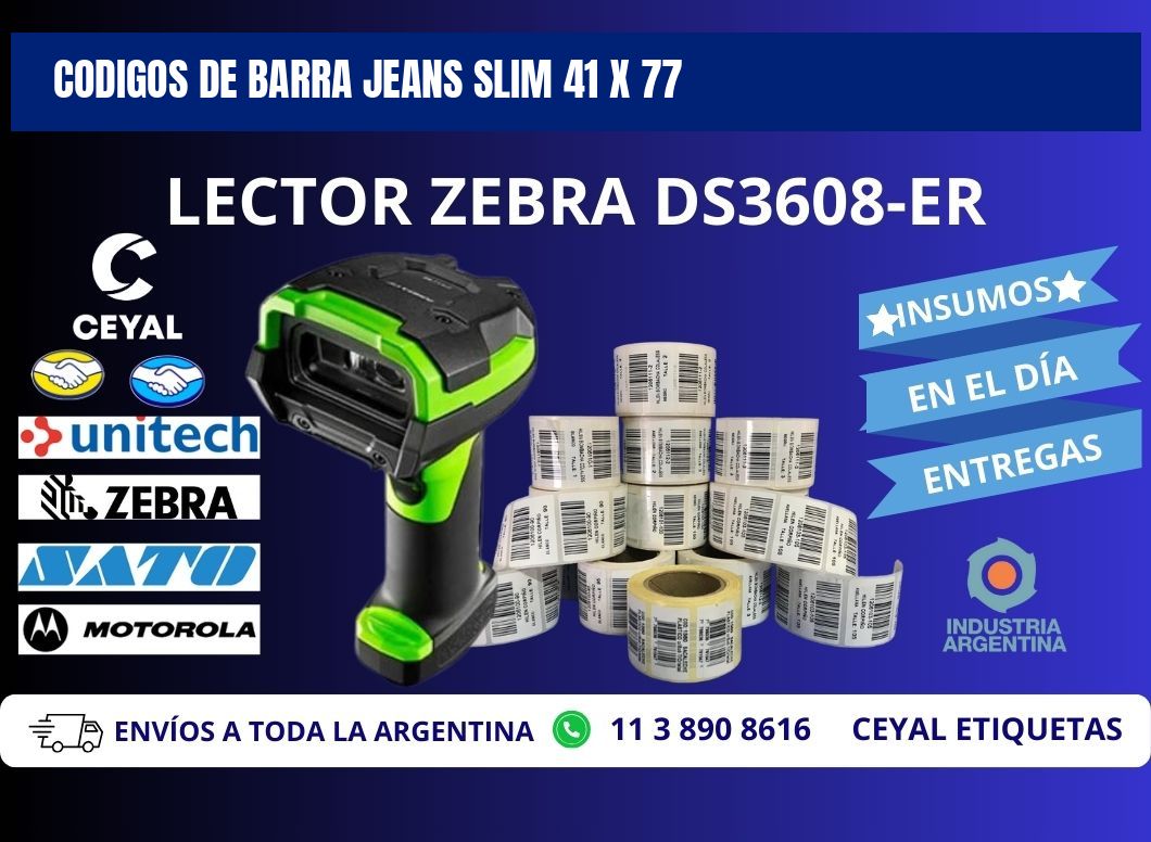 CODIGOS DE BARRA JEANS SLIM 41 x 77