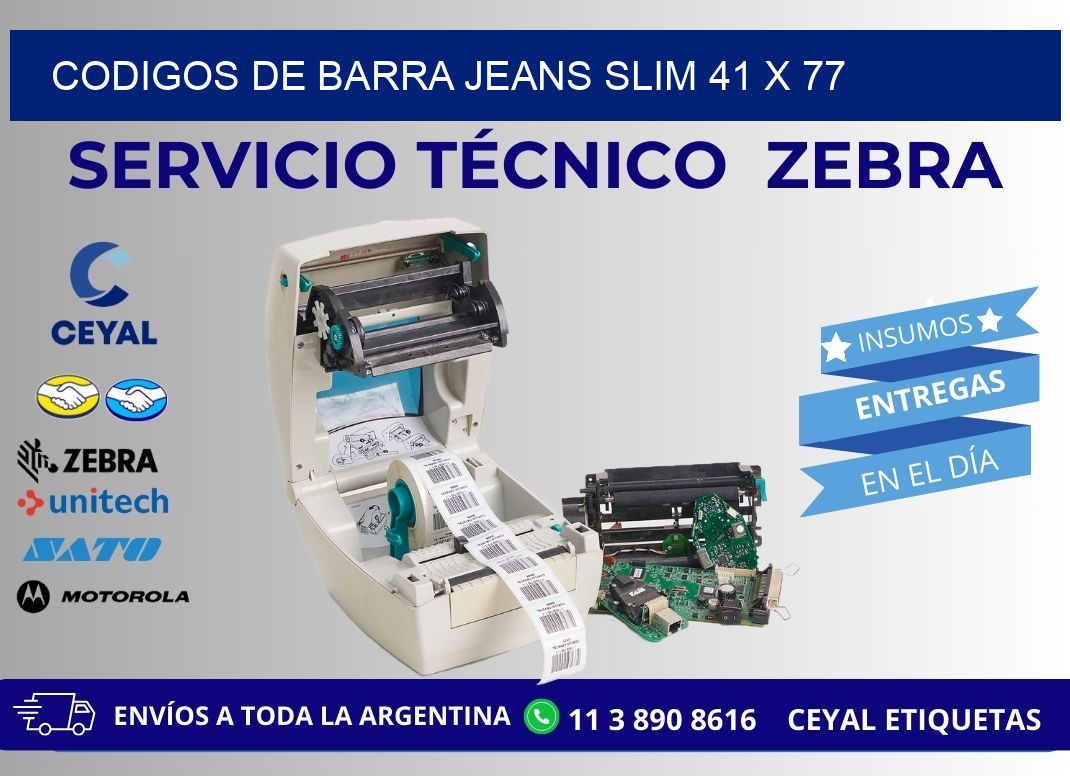 CODIGOS DE BARRA JEANS SLIM 41 x 77