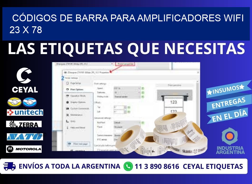 CÓDIGOS DE BARRA PARA AMPLIFICADORES WIFI 23 x 78