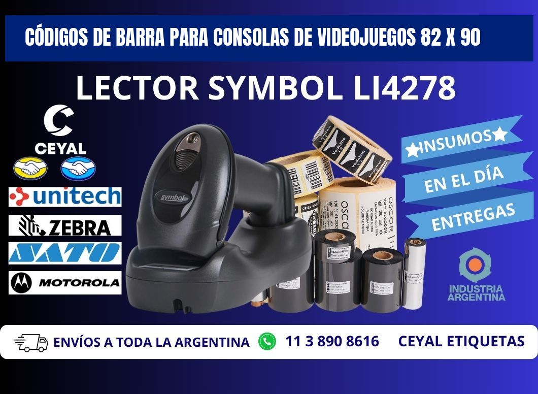 CÓDIGOS DE BARRA PARA CONSOLAS DE VIDEOJUEGOS 82 x 90