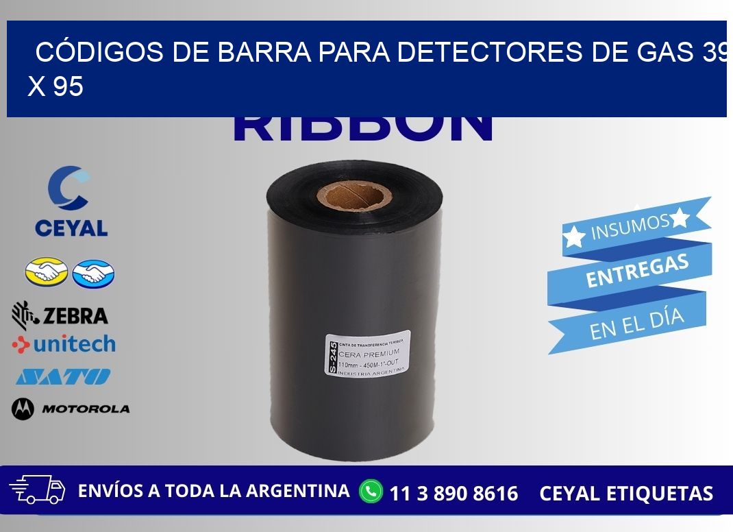 CÓDIGOS DE BARRA PARA DETECTORES DE GAS 39 x 95