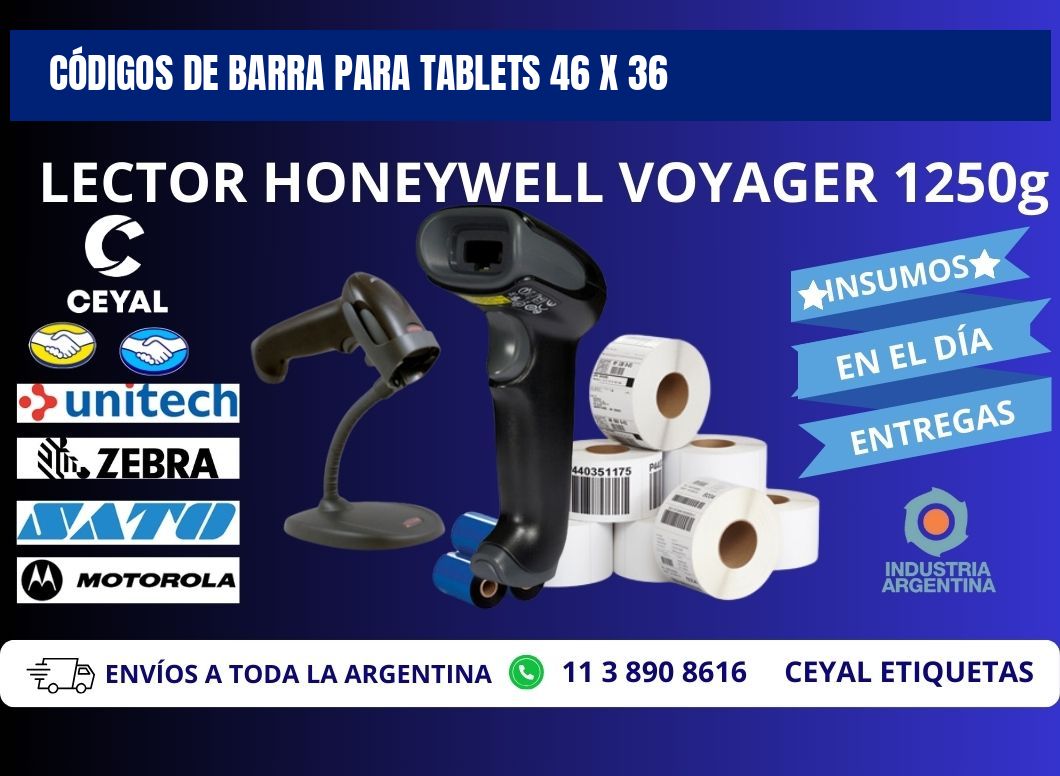 CÓDIGOS DE BARRA PARA TABLETS 46 x 36