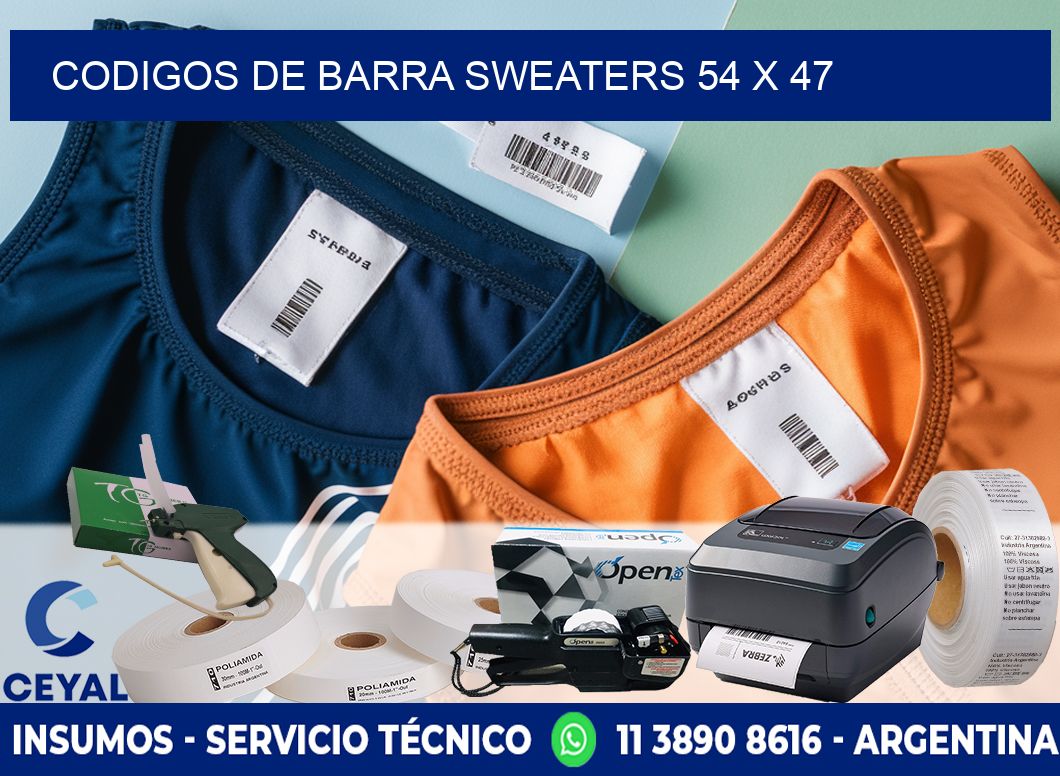 CODIGOS DE BARRA SWEATERS 54 x 47